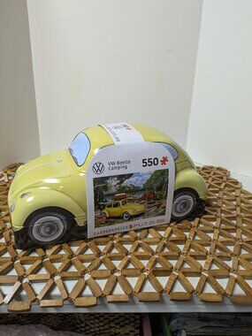 VW Beetle Camping Collectibe Tin 550 Piece Jigsaw Puzzle